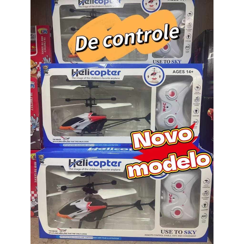 Helicóptero Com Controle Remoto e Sensor de Mão USB Recarregável