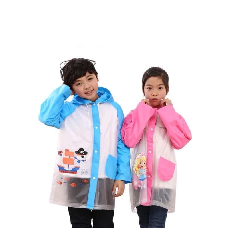 Capa de Chuva com Capuz Transparente Infantil Criança e Adulto Menino e Menina