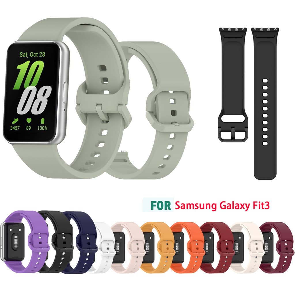 Bracelete De Silicone Para Samsung Galaxy Fit 3 Fit3 SM-R390 Conexão Metálica Soft Waterproof Sport Fashion Smart Watch Wristband