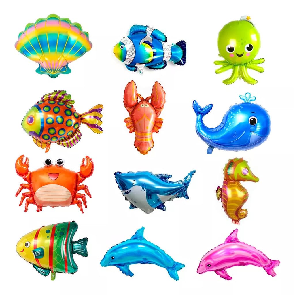 12 Und Balão Bexiga Metalizado Fundo Do Mar 30/40