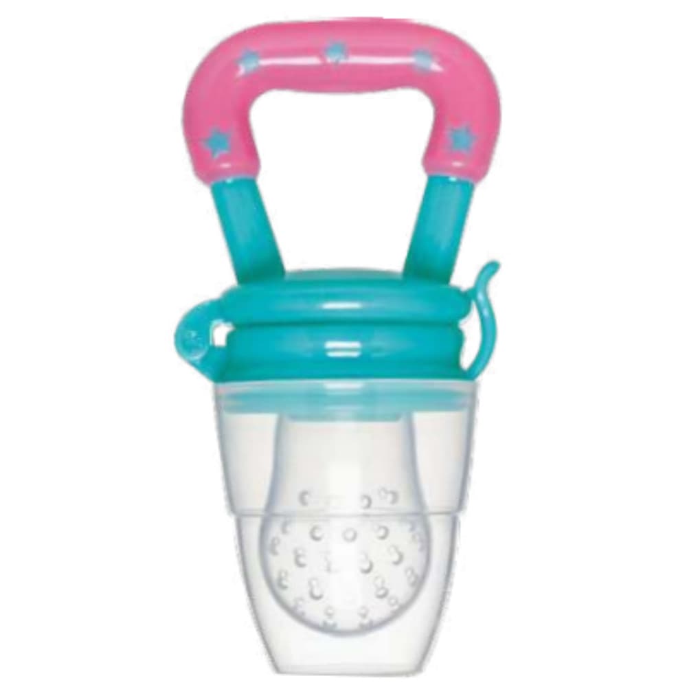 Porta Frutinha Chupeta De Alimentação Bebe Verde Rosa