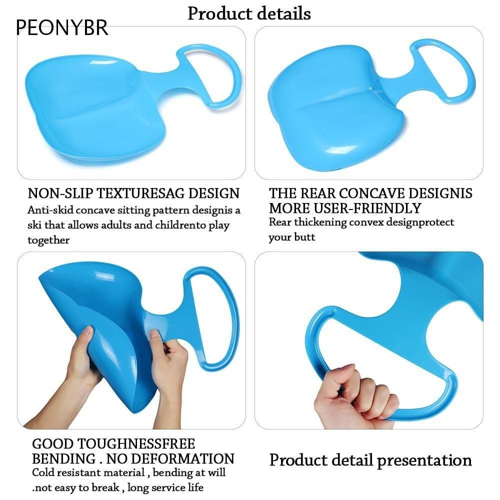 PEONYHOME Kids Snow Sledge Trenó De Neve Para Esportes Ao Ar Livre Toboggan Sleigh SKI Board