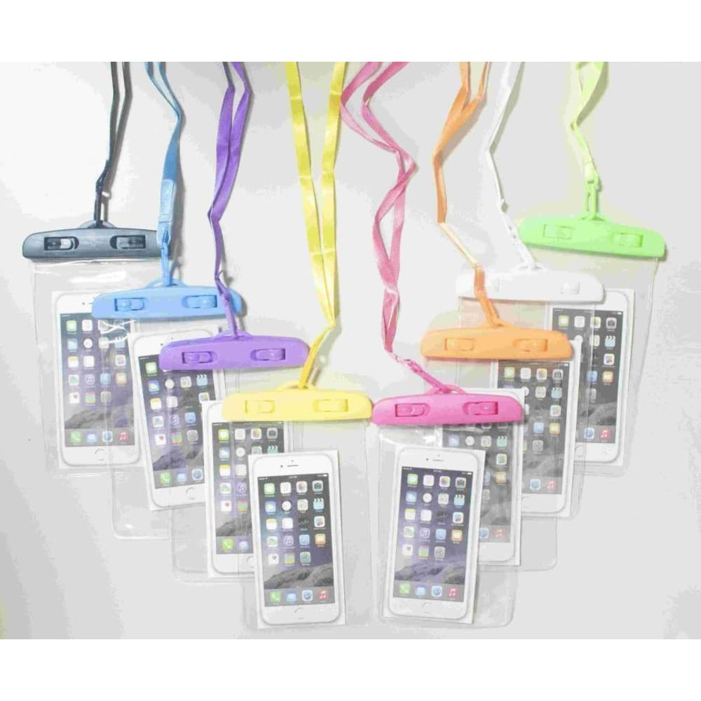 Kit Capa Prova D'água Celular Bolsa Case Estanque Transparente Universal Praia Piscina Viajar Festa