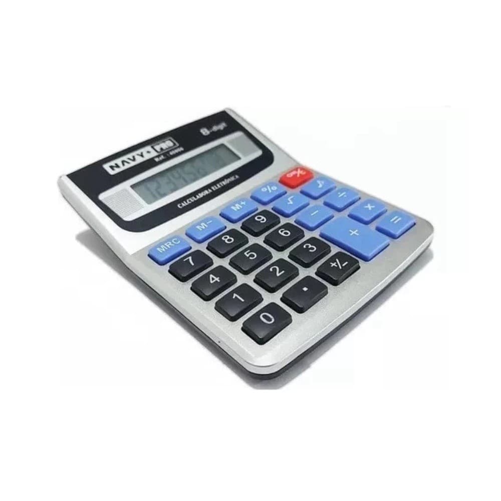 Calculadora Profissional Navy Pro 8 Dígitos Portátil para Estudos, Trabalho e Negócios