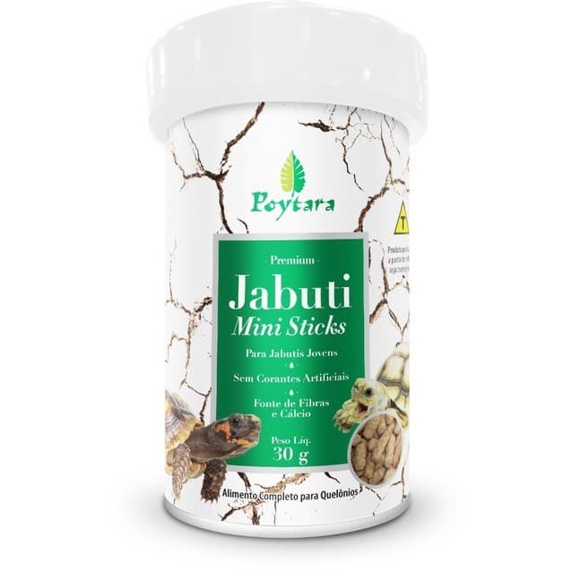 Ração Para Reptéis Jabuti Mini Sticks 30g - Poytara