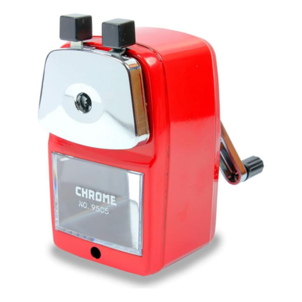 Apontador De Mesa Manual Lapis Com Manivela Deposito Coletor