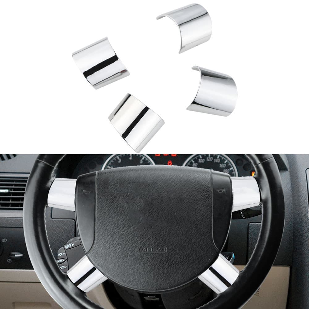 Para Ford Mondeo 2004 2005 2006 Volante Guarnição Adesivo 4 Pçs ABS Chrome Decoração Capa Acessórios Interiores