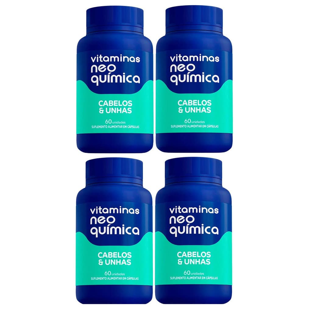Kit 4 Suplemento Cabelos e Unhas 60 Cápsulas - Neo Química