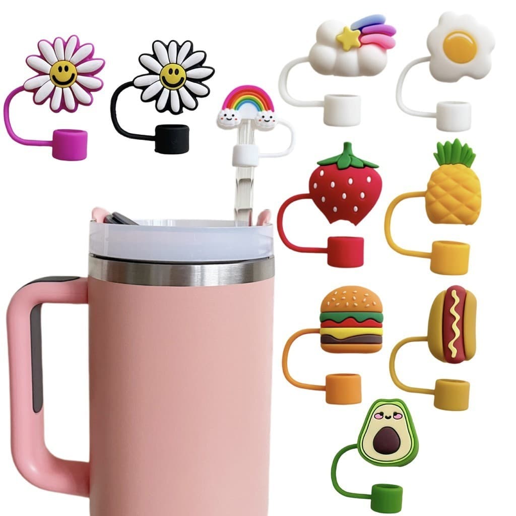 Tampas De Palha De Silicone De 10mm , Reutilizáveis Acessórios Para Tumblers À Prova De Poeira Garrafas De Água