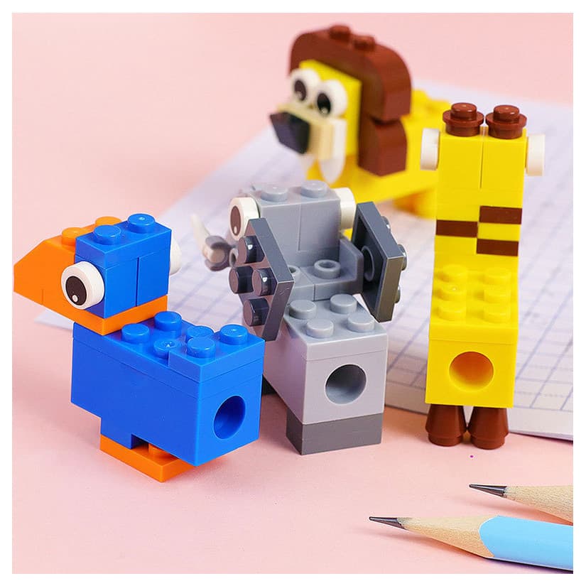 Animal Assembly Apontador de lápis, Escola Primária Presente, Papelaria Infantil, Prêmio Estudantil