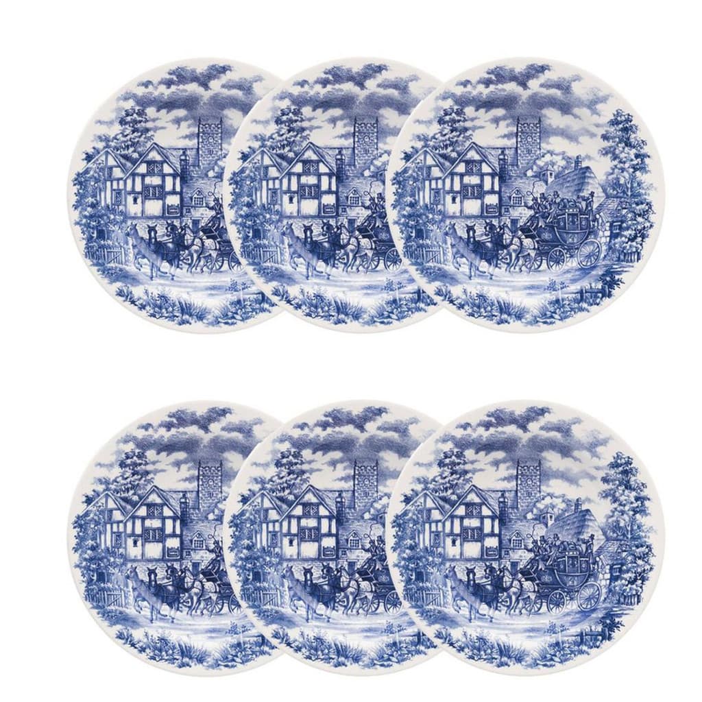 Pratos Fundos com Estampa Cena inglesa 21,5cm 6 Unidades - Biona 026836