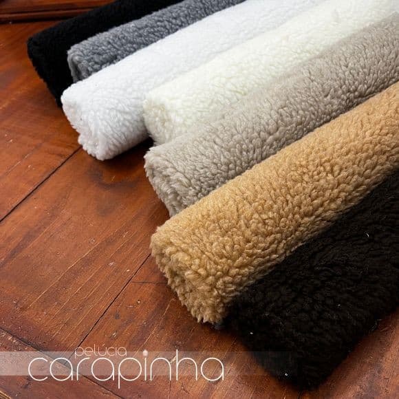 Recorte 40x80cm Carapinha tecido pelô Encaracolado e base firme para Ovelhas e Artesanatos