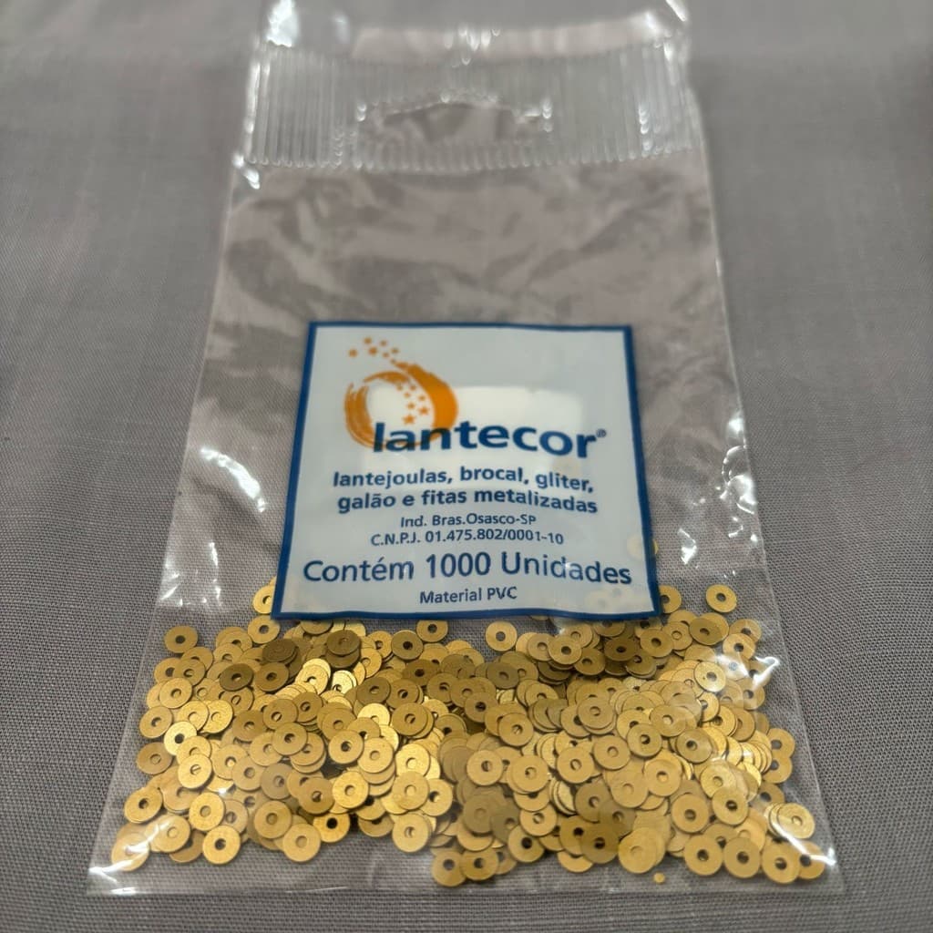 PAETÊ CORES 4MM C/ 1000 UNID. PVC para decoração, acessórios, fantasias e trabalhos escolares - LANTECOR