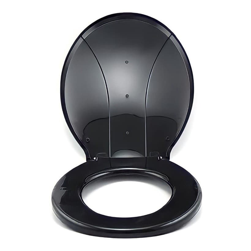 Assento Sanitário Preto com Encaixe Universal Tampa De Vaso Sanitário Plástico