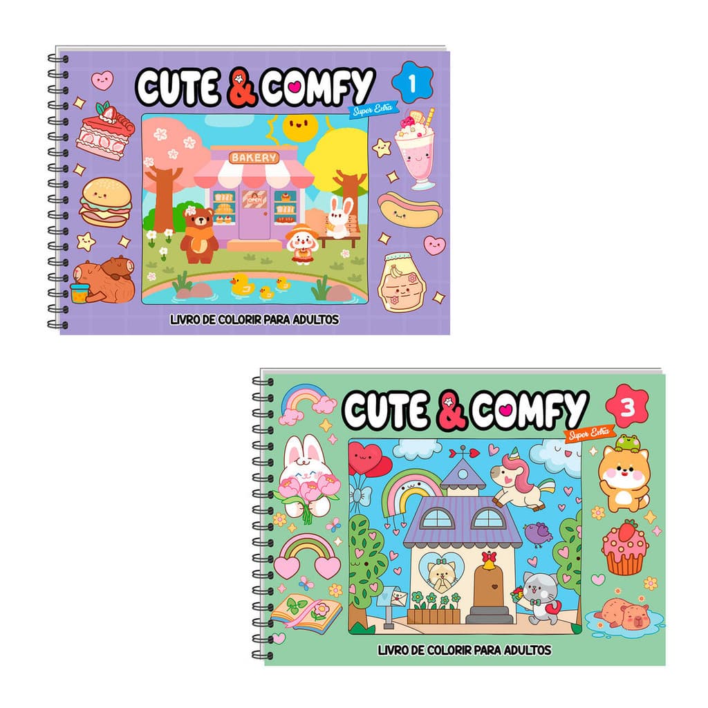 Combo Cute & Comfy Super Extra 02 - Kit com 2 Livros - Capa Dura Holográfica