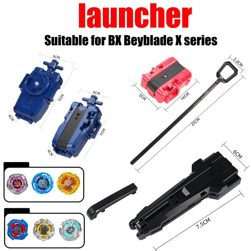 Beyblade Com Lançador Beyblade Launcher Acessórios Brinquedos X BX 00 Grip Vermelho Preto Azul