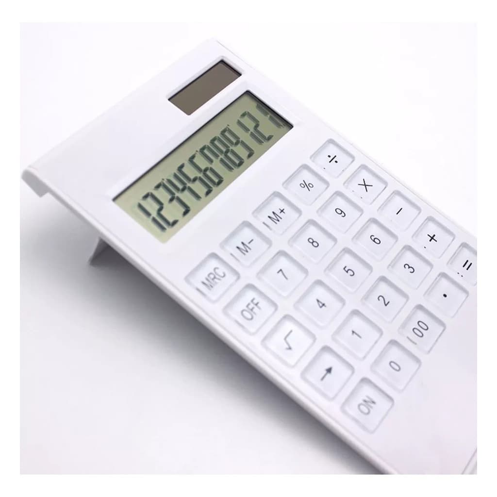 Calculadora 12 Dígitos Branco Design Moderno Escritório