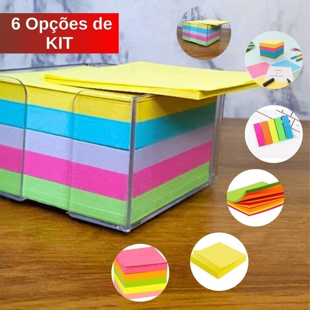 Bloco de Notas 500 Folhas Soltas 76x76mm Com Suporte Porta Caneta e Cartões / bloco de anotações / bloco de notas / bloco anotações
