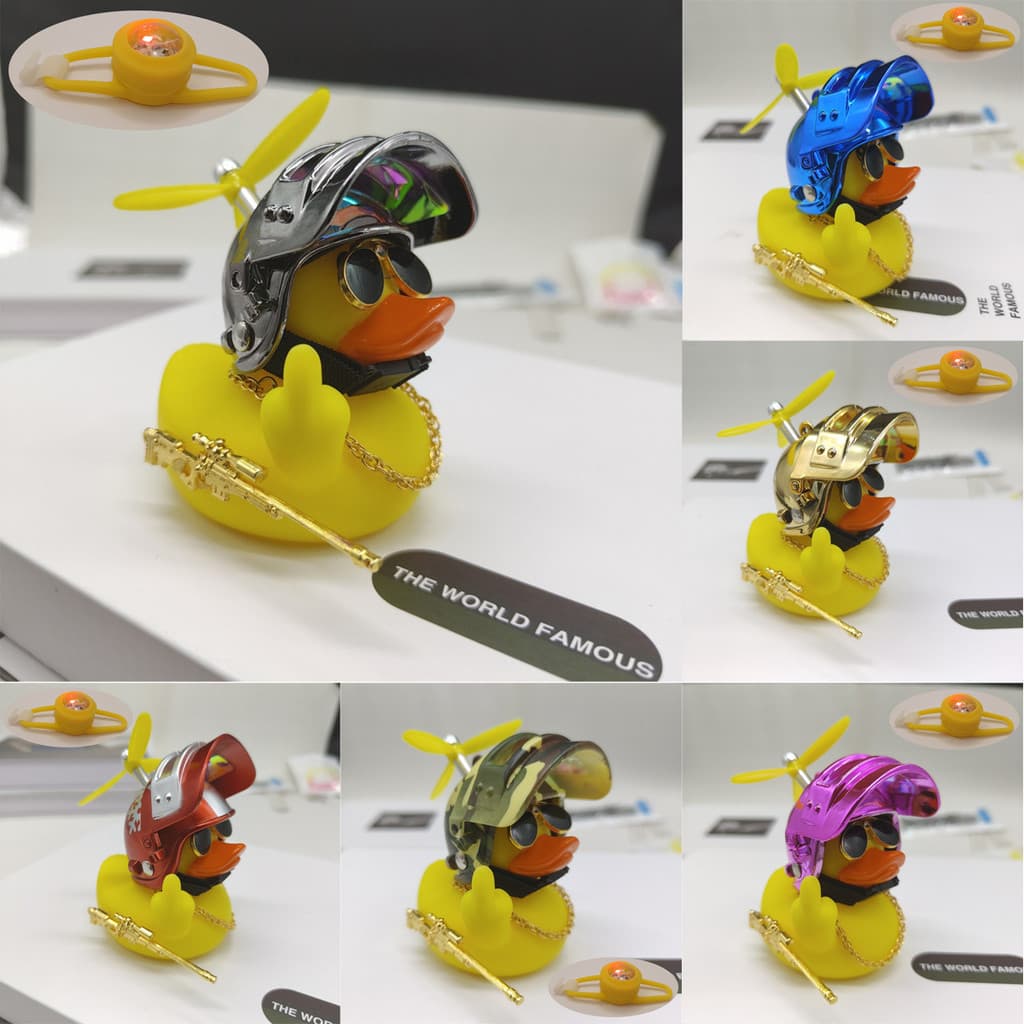 Pato Amarelo Com Capacete Para Motocicletas , De Dedo Decoração De Guidão De Bicicleta