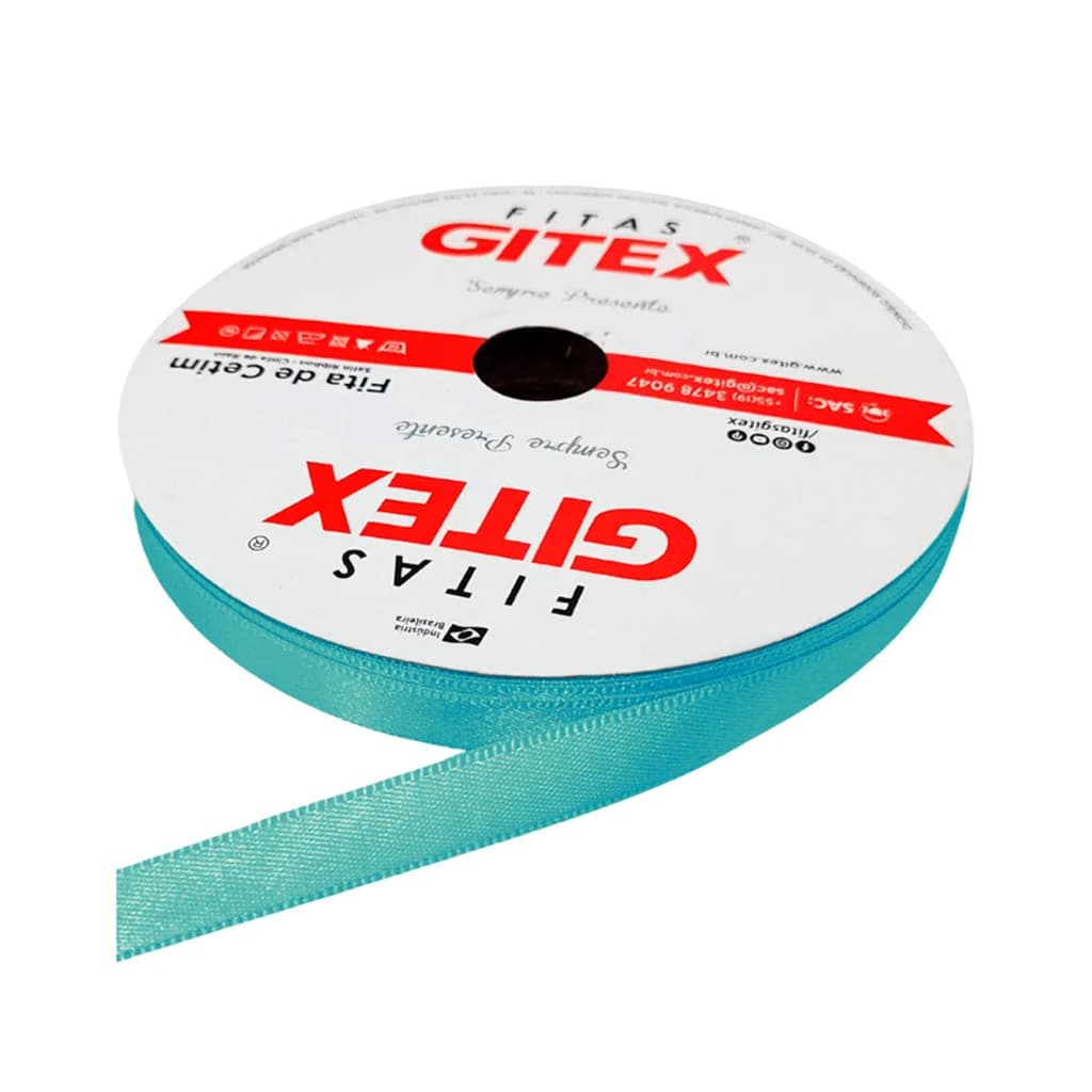 Fita Cetim Nº2 10mm Rolo com 50 Metros Gitex Presentes Decoração Enfeites