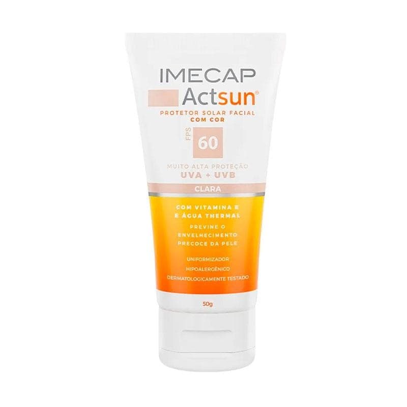 Protetor Solar Facial Imecap Actsun FPS60 Cor Clara 50g