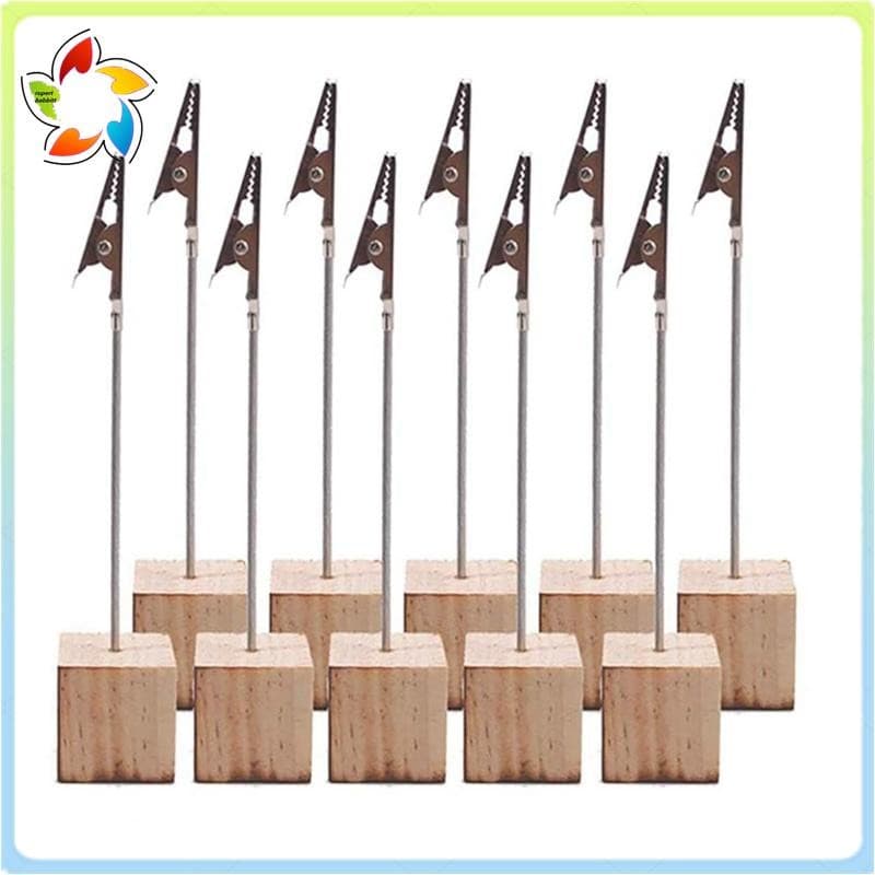 10 Pçs Suporte De Memorando Base De Pinho Clipe De Mensagem Vertical Nota Titular Para Escritório Casamento Casa Decoraç