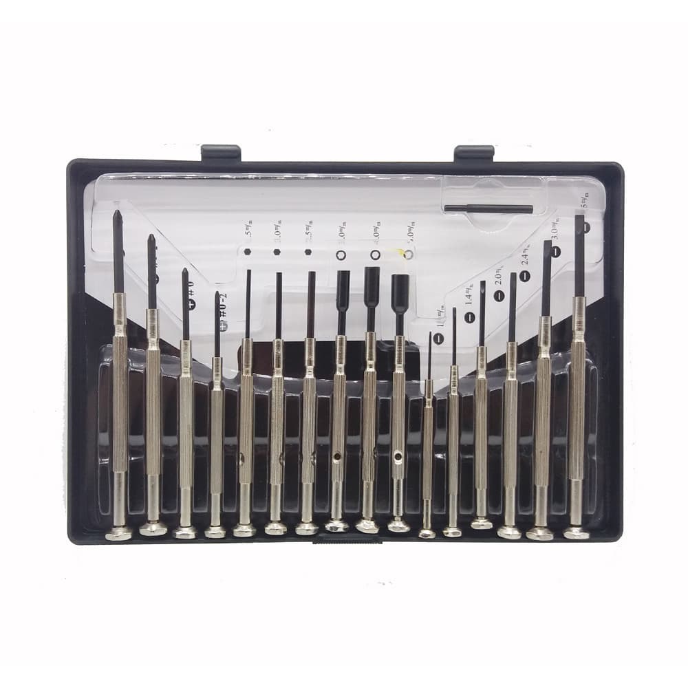 Kit chaves precisão Para Conserto de Relógio Notebook Celular Informatica Alem Fenda Pozi Canhão 17 Peças Jogo de Ferramentas Top