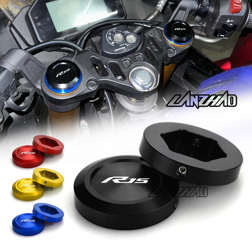 Para YAMAHA R15M R15v4 R15v3 Capas Do Garfo Dianteiro Da Motocicleta Capa Amortecedor CNC Superior