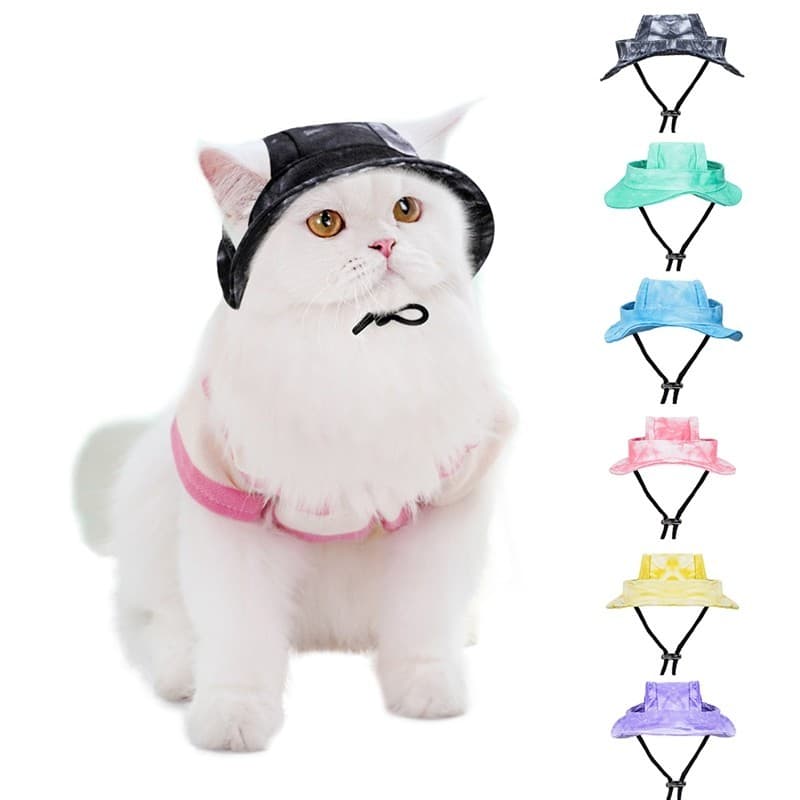Gatos E Cães De Estimação Fivela De Corda Ajustável Chapéu De Pescador Sunshade Anti-Strangulation