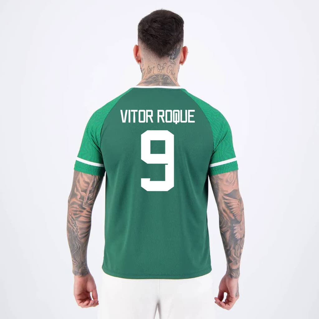 Camisa Palmeiras Verdão Vitor Roque 9 Escudo Verde