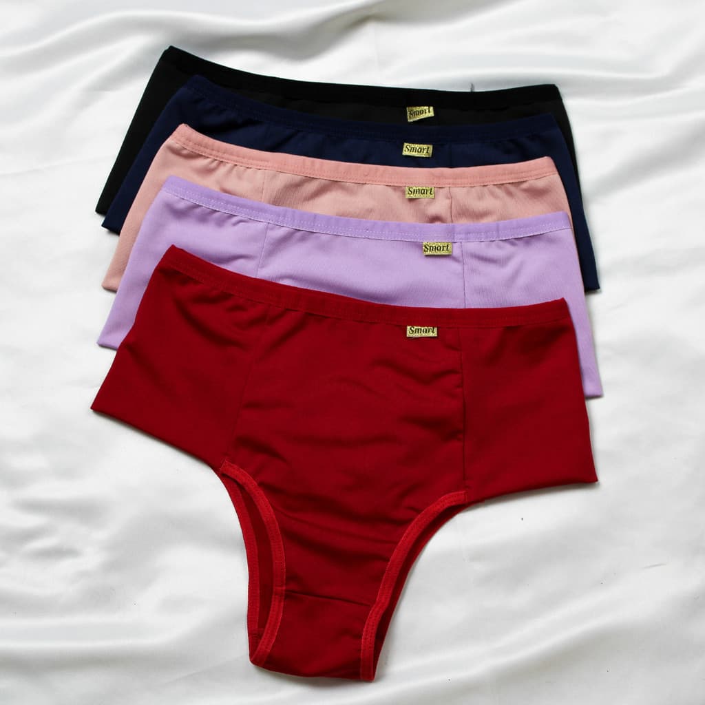 Kit 3 Calcinha Cós Alto Pós Parto Cintura Alta Modeladora Feminina