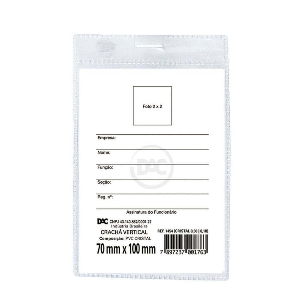 Crachá Vertical 7x 10cm sem Presilha 50 unidades DAC