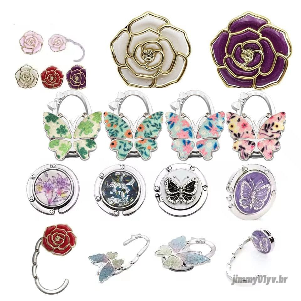 Dobrável Moda Borboleta Bolsa Saco Mesa Gancho Titular Para Estudante Cabide Decoração De Casa De