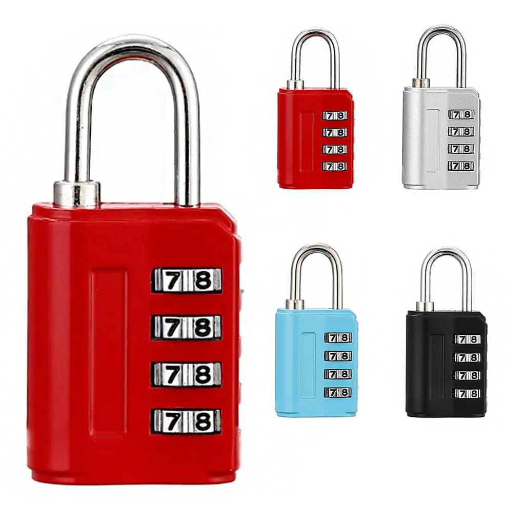 Cadeado Proteção Colorido Combinação Senha 4 Digitos Armários Bagagens