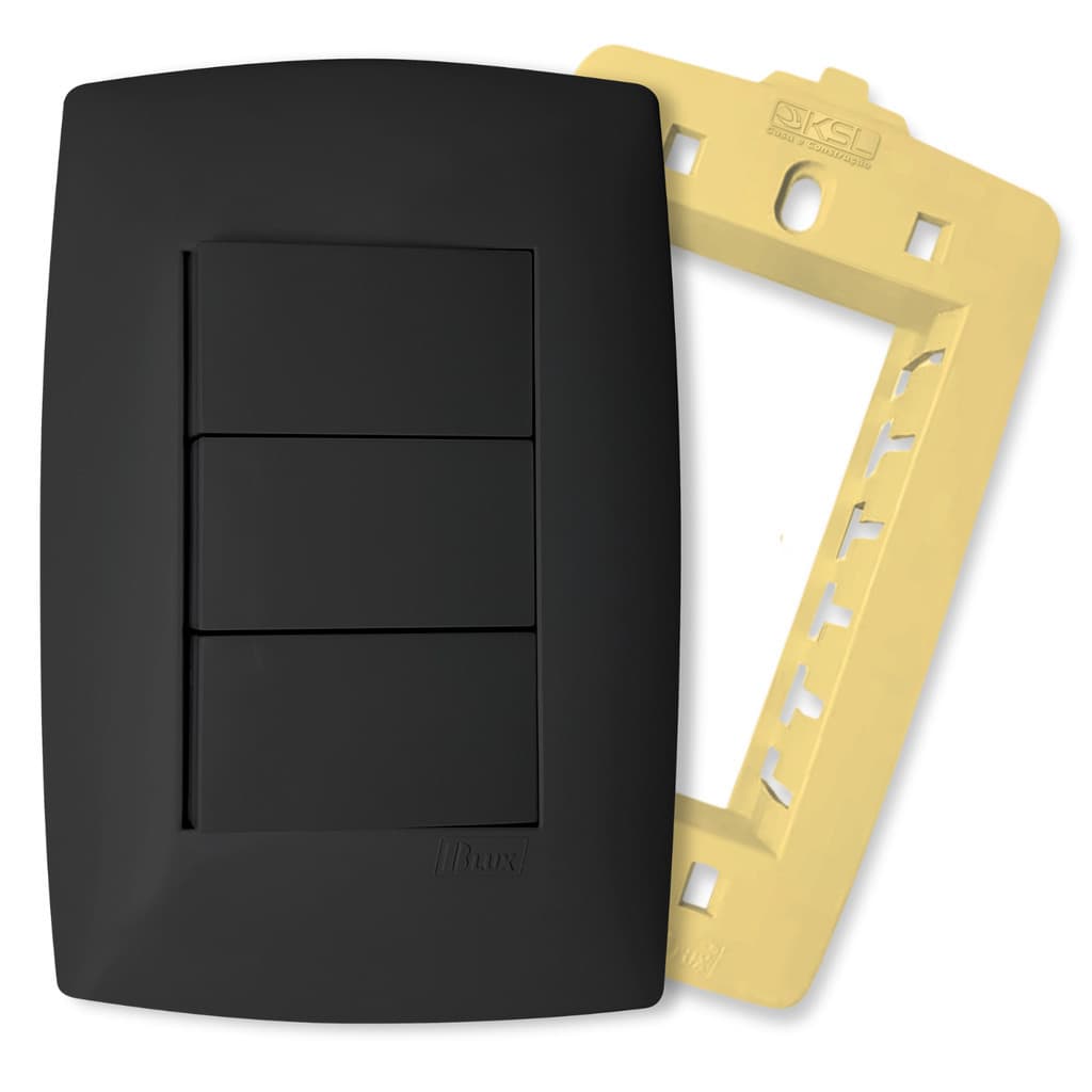 Interruptor de Luz Triplo Simples Grafite Home B.Lux