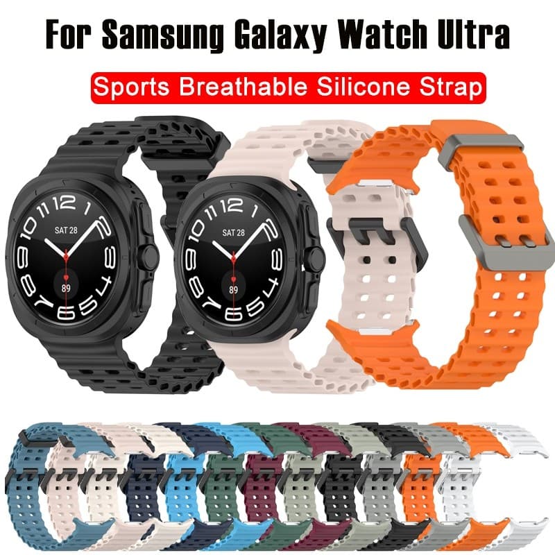 Pulseira Esportiva De Silicone Para Relógio Samsung Galaxy Ultra 47MM Lançamento Sports Straps