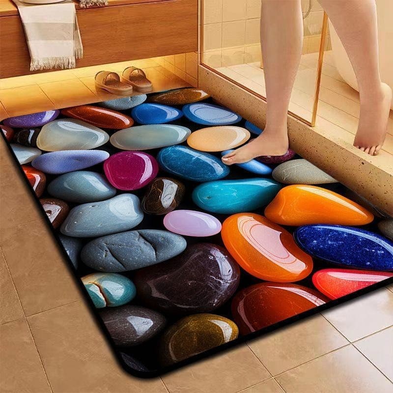 Estilo 5D de Pedra Tapetes De Secagem Rápida Em Microfibra Antiderrapante Para Banheiro