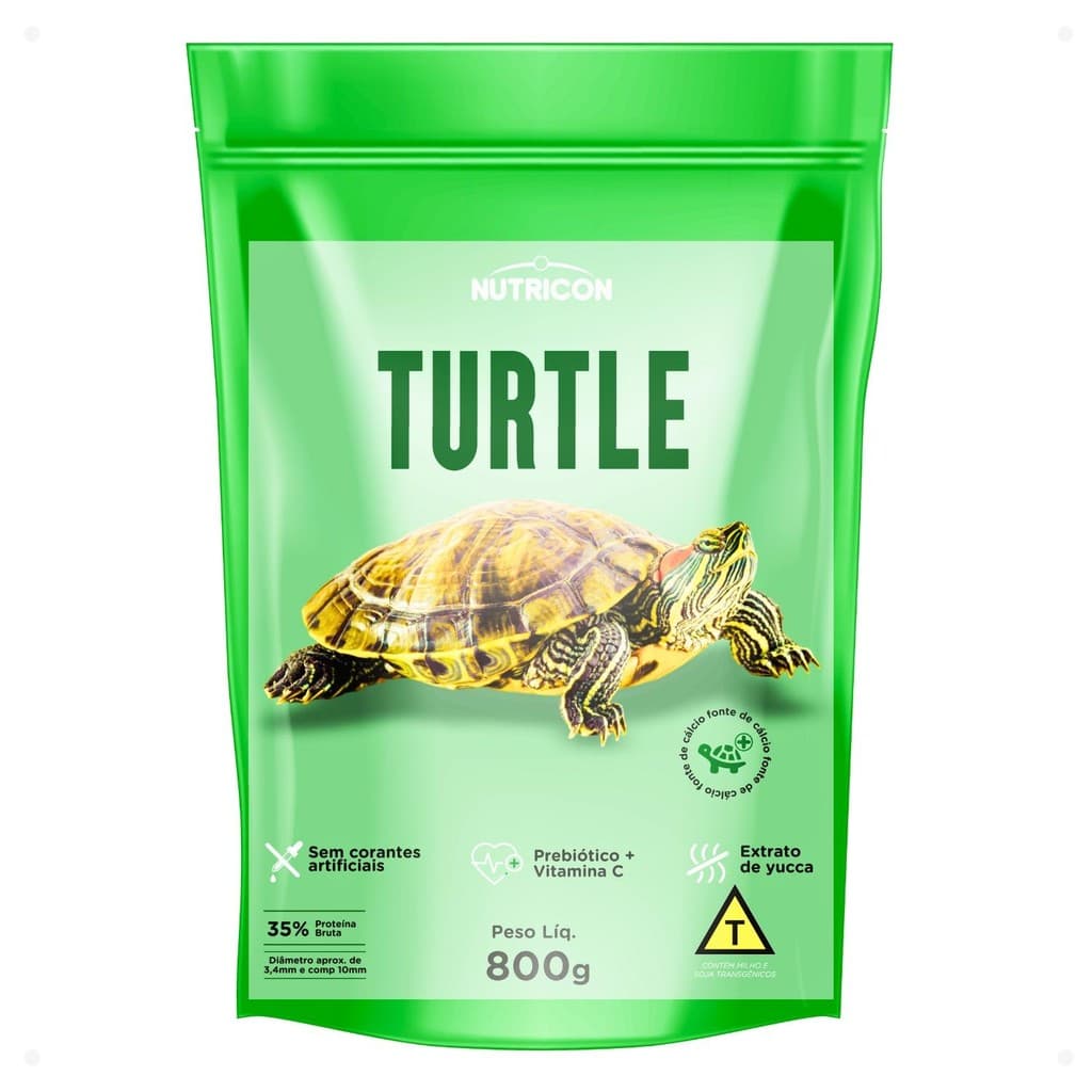 Ração Nutricon Turtle 800g Bag Tartaruga Água Doce