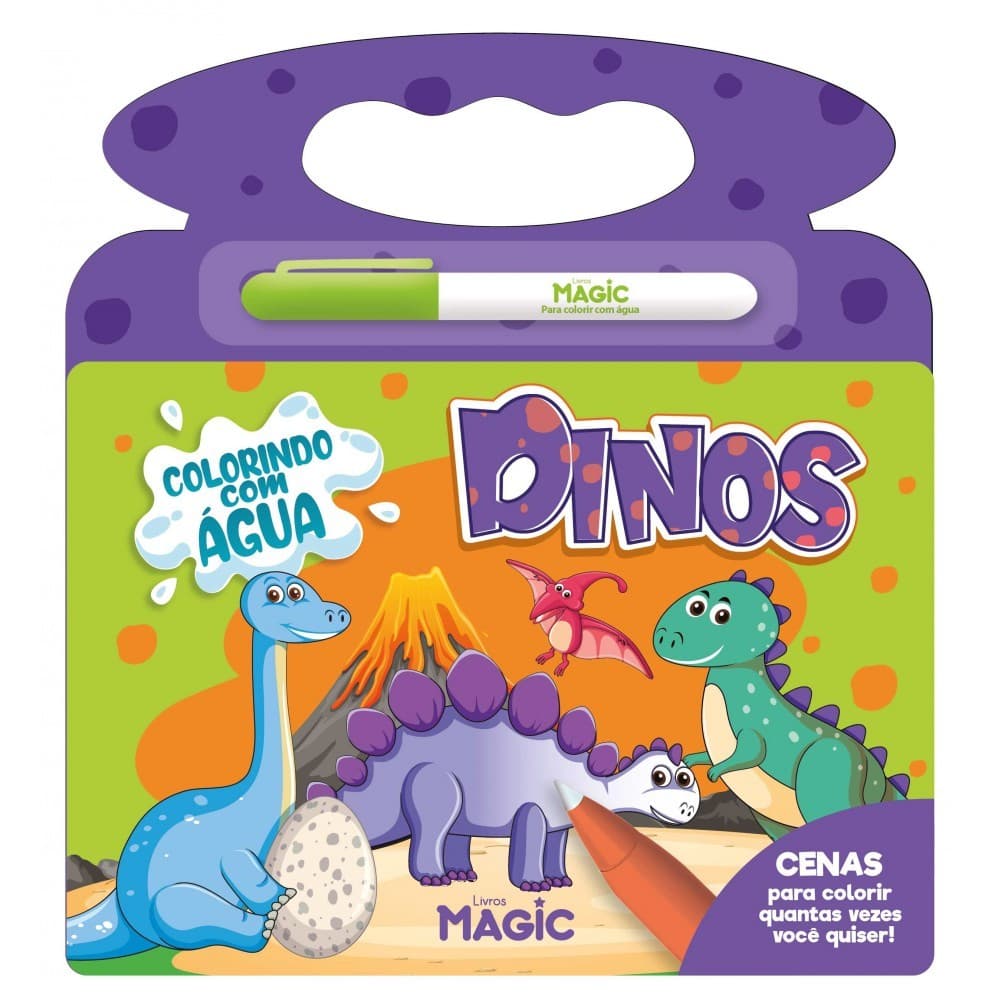 Livro Colorindo com Água Dinos