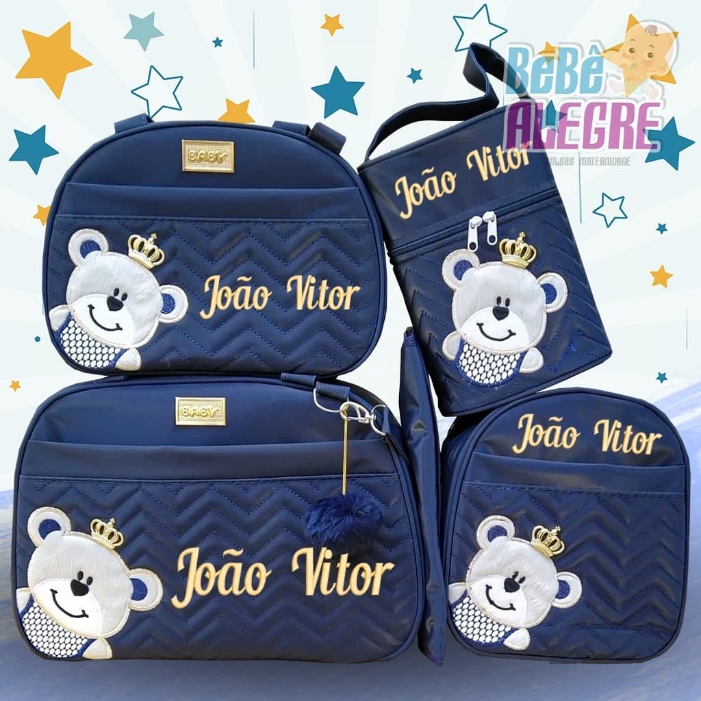 KIT BOLSA MATERNIDADE PERSONALIZADA (COMPLETO)