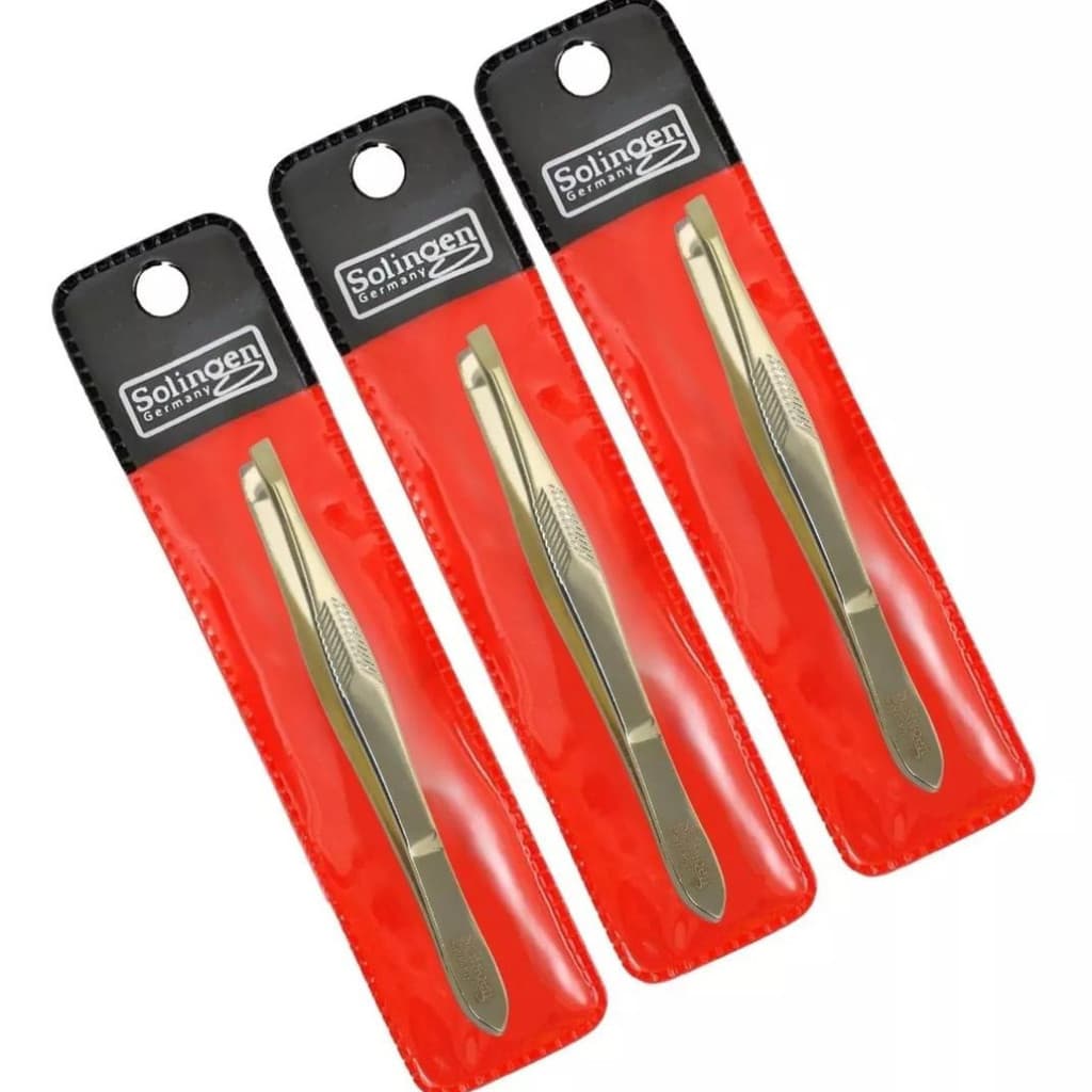 Kit 3 Pinça Chanfrada Solingen Design Profissional
