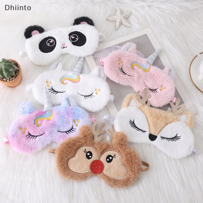 [Dhiint] Tapa-Olho De Pelúcia Para Dormir , Venda Descanso De Viagem , Máscara Macia Máscaras Os Olhos Com Glitter Fofo
