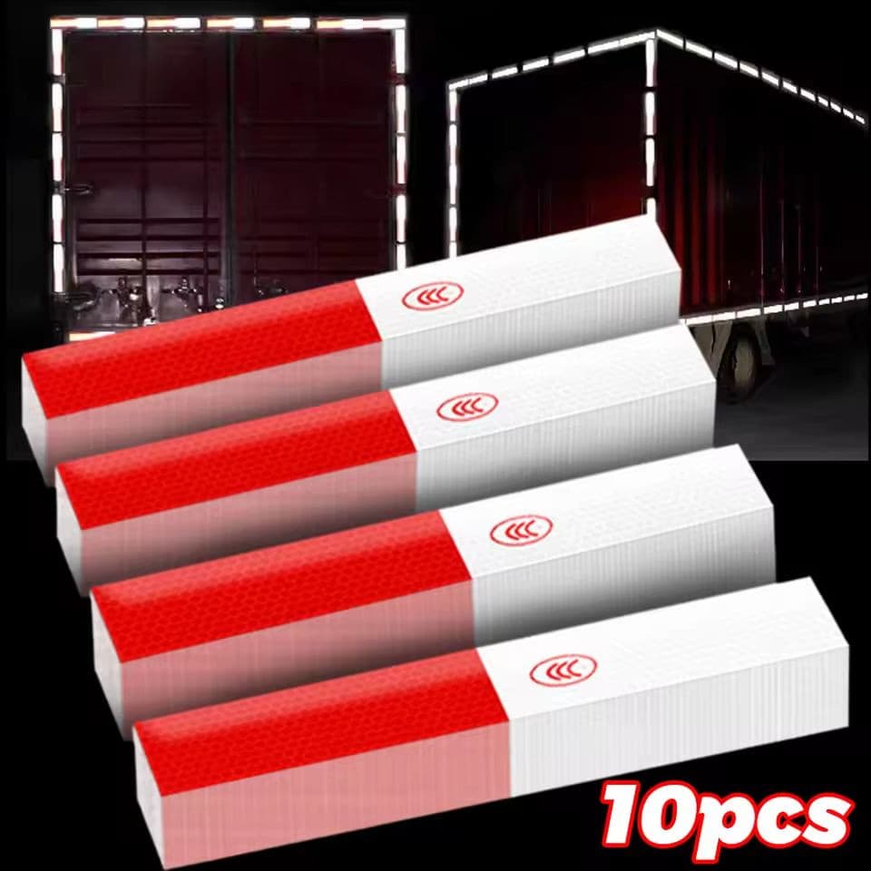 Branco e vermelho adesivos reflexivos/10 caminhão adesivos reflexivos/impermeável noite de condução fita de segurança