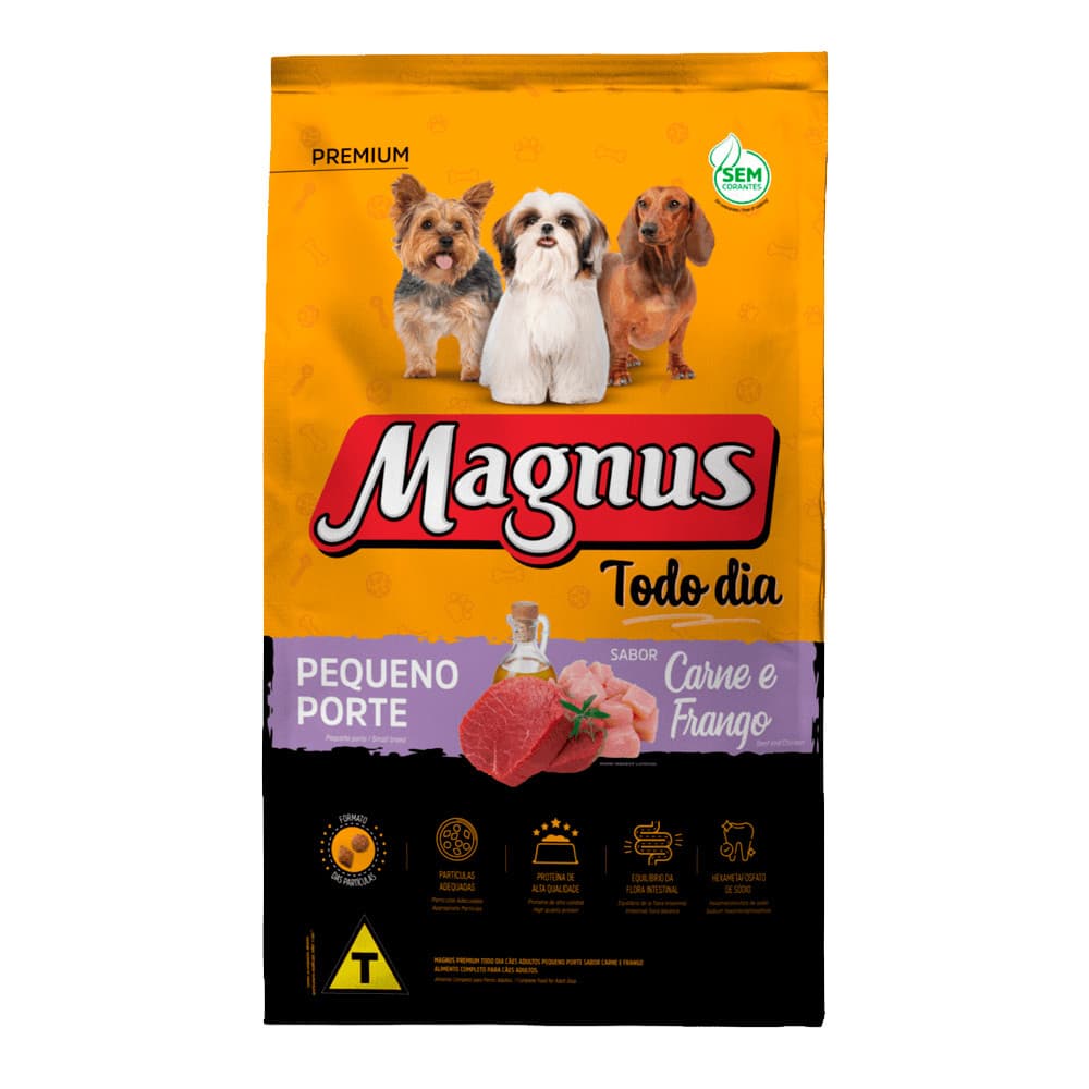 Ração Magnus Todo Dia Pequeno Porte Carne e Frango 10,1kg