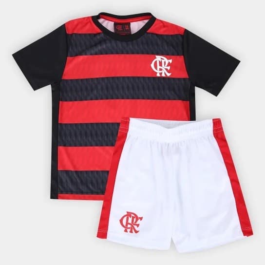 Kit Conjunto Infantil do Flamengo Camisa e Short Mengão Uniforme Futebol Original - Promoção !