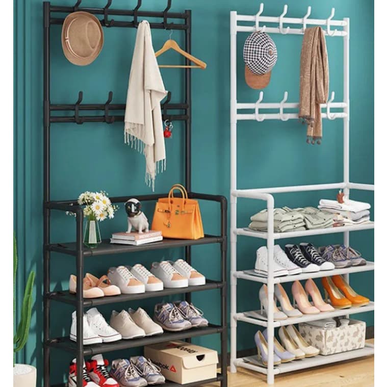 Cabideiro Arara 4/5 andar Sapateira Organizadora Suporte Multiuso Sapatenis Roupas Closet Quarto