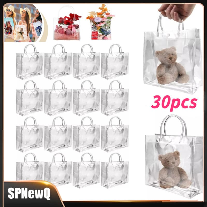 Kit 30 Unidades Reutilize Sacos De Presente Plástico Pvc