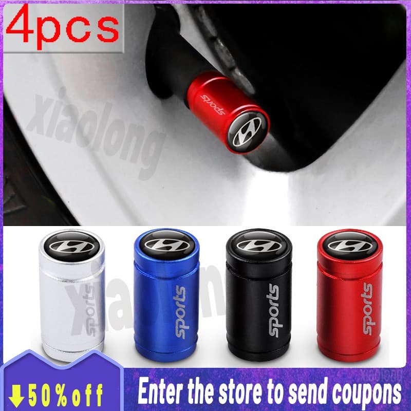 [Promo] Para Hyundai 4pcs Válvula De Pneu De / Roda Poeira cap Tampão Da Válvula Do Pneu acessório para carro