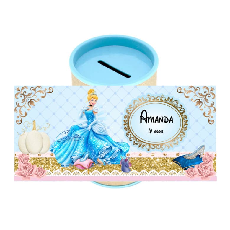 10 Cofrinhos Personalizados Festa Cinderela