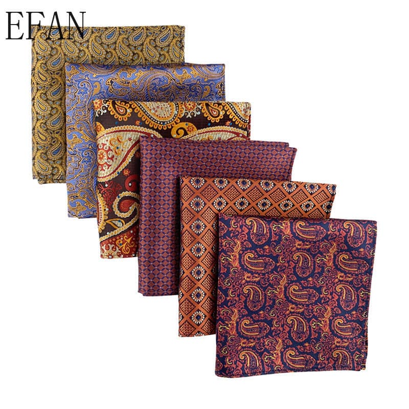 Moda Masculina Seda Sentir Bolso Quadrado Listrado Paisley Lenço Terno Negócios Casamento Acessórios